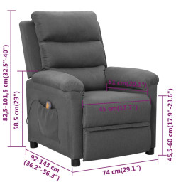 Fauteuil de massage Gris clair Tissu