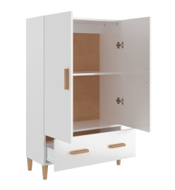 Buffet Blanc brillant 70x31x115 cm Bois d'ingénierie