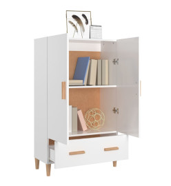 Buffet Blanc brillant 70x31x115 cm Bois d'ingénierie