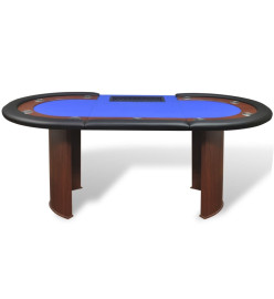 Table de poker pour 10 joueurs avec espace de croupier Bleu