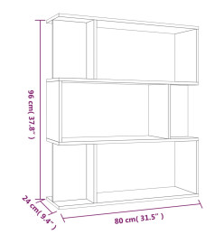 Bibliothèque/Cloison Chêne fumé 80x24x96 cm Bois d'ingénierie