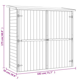 Abri à outils de jardin Pinède imprégnée 182x76x175 cm