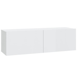 Meubles TV muraux 4 pcs Blanc brillant 100x30x30 cm