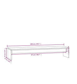 Support de moniteur Marron miel 100x27x15 cm Bois de pin solide