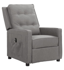 Fauteuil inclinable électrique Gris clair Tissu