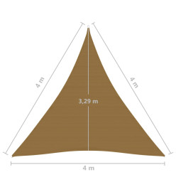 Voile d'ombrage 160 g/m² Taupe 4x4x4 m PEHD