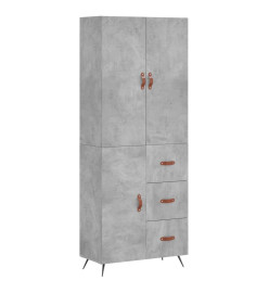 Buffet haut Gris béton 69,5x34x180 cm Bois d'ingénierie