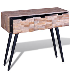 Table console avec 3 tiroirs Bois de teck recyclé