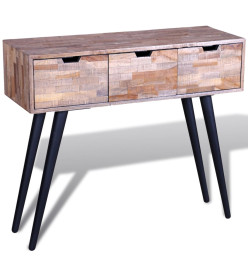 Table console avec 3 tiroirs Bois de teck recyclé