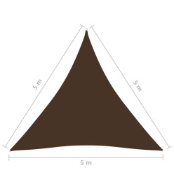 Voile de parasol Tissu Oxford triangulaire 5x5x5 m Marron