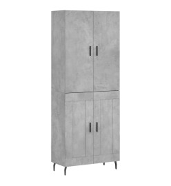 Buffet haut Gris béton 69,5x34x180 cm Bois d'ingénierie