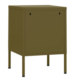 Table de chevet Vert olive 35x35x51 cm Acier