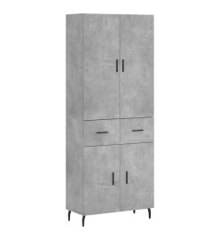 Buffet haut Gris béton 69,5x34x180 cm Bois d'ingénierie