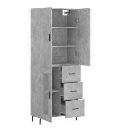 Buffet haut Gris béton 69,5x34x180 cm Bois d'ingénierie