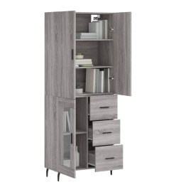 Buffet haut Sonoma gris 69,5x34x180 cm Bois d'ingénierie