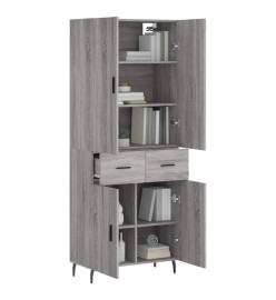 Buffet haut Sonoma gris 69,5x34x180 cm Bois d'ingénierie