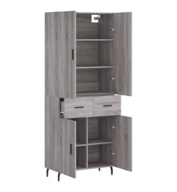 Buffet haut Sonoma gris 69,5x34x180 cm Bois d'ingénierie