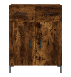 Buffet haut Chêne fumé 69,5x34x180 cm Bois d'ingénierie