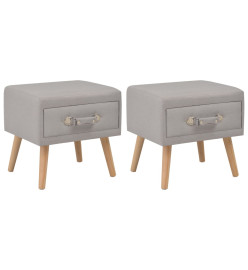 Tables de chevet 2 pcs Gris 40x35x40 cm Tissu