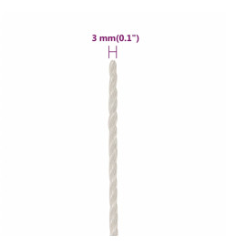 Corde de travail Blanc 3 mm 25 m polypropylène