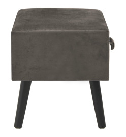 Tables de chevet 2 pcs Gris 40x35x40 cm Velours