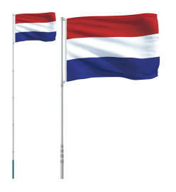 Drapeau des Pays-Bas et mât 5,55 m Aluminium
