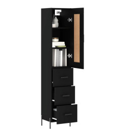 Buffet haut Noir 34,5x34x180 cm Bois d'ingénierie