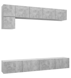 Ensemble de meuble TV 5 pcs Gris béton Aggloméré