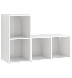 Meubles TV 2 pcs Blanc brillant 72x35x36,5 cm Aggloméré