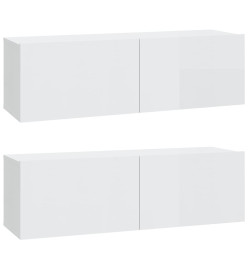 Ensemble de meubles TV 6 pcs Blanc brillant Bois d'ingénierie