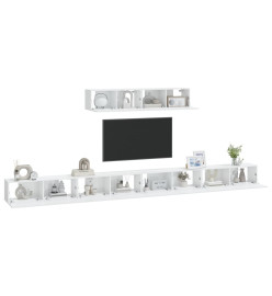 Ensemble de meubles TV 6 pcs Blanc brillant Bois d'ingénierie