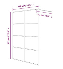 Paroi de douche Noir 140x195 cm Verre ESG demi-dépoli