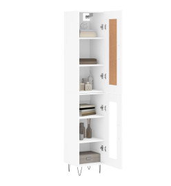 Buffet haut Blanc 34,5x34x180 cm Bois d'ingénierie