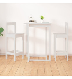 Tabourets de bar 2 pcs blanc 40x41,5x112 cm bois massif de pin