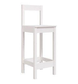 Tabourets de bar 2 pcs blanc 40x41,5x112 cm bois massif de pin