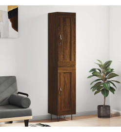 Buffet haut Chêne marron 34,5x34x180 cm Bois d'ingénierie