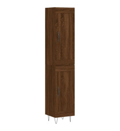 Buffet haut Chêne marron 34,5x34x180 cm Bois d'ingénierie