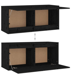 Meubles TV 2 pcs Noir Bois massif de pin