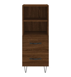 Buffet haut Chêne marron 34,5x34x180 cm Bois d'ingénierie