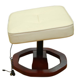 Fauteuil de massage avec repose-pied Crème Similicuir