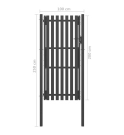 Portail de clôture de jardin Acier 1x2,5 m Anthracite