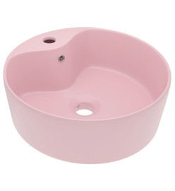 Lavabo de luxe avec trop-plein Rose mat 36x13 cm Céramique