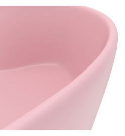 Lavabo de luxe avec trop-plein Rose mat 36x13 cm Céramique