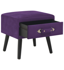 Table de chevet Violet foncé 40x35x40 cm Velours