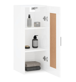 Armoire murale blanc brillant 34,5x34x90 cm bois d'ingénierie