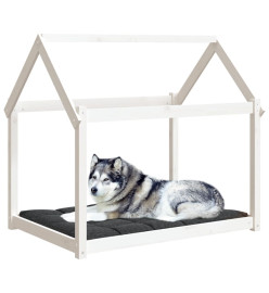 Lit pour chien Blanc 111x80x100 cm Bois de pin solide