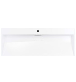 Lavabo 120x46x11 cm Fonte minérale/marbre Blanc