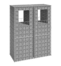 Poteaux à panier de gabion 2 pcs 50x50x140 cm Fer