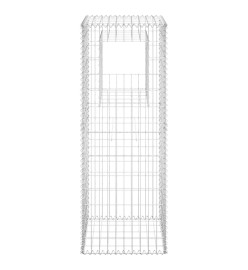 Poteaux à panier de gabion 2 pcs 50x50x140 cm Fer