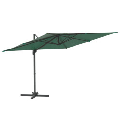 Parasol déporté avec mât en aluminium Vert 400x300 cm